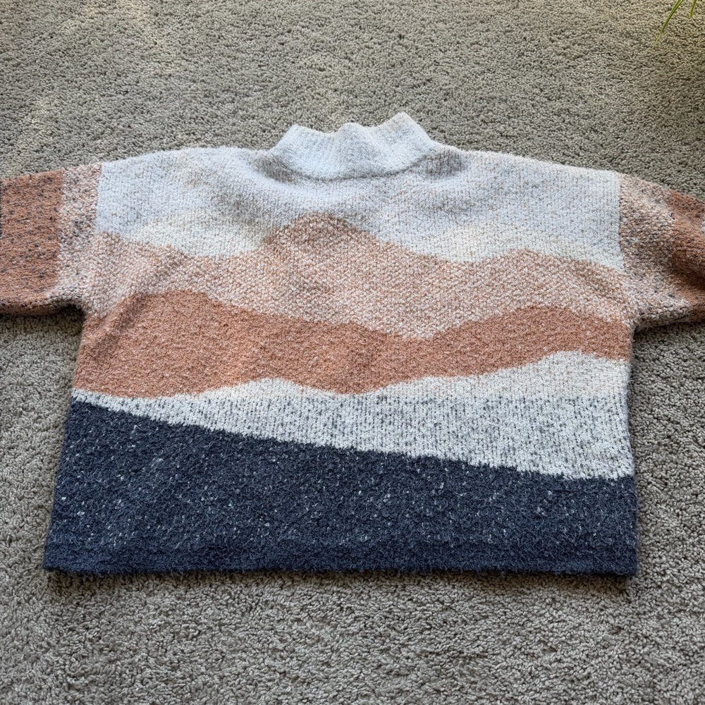 Universal Thread Mountain Landscape Mock Neck Sweater Size Large